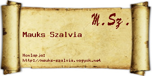 Mauks Szalvia névjegykártya